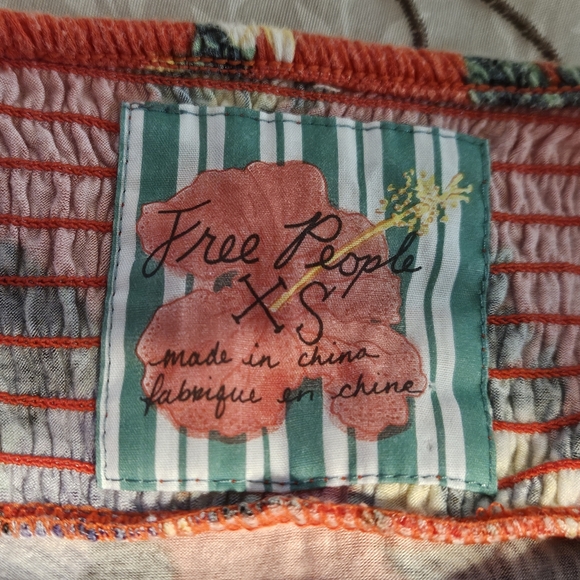 2000s Free People Brightly Colored Floral Coctail Dress - Picture 11 of 12